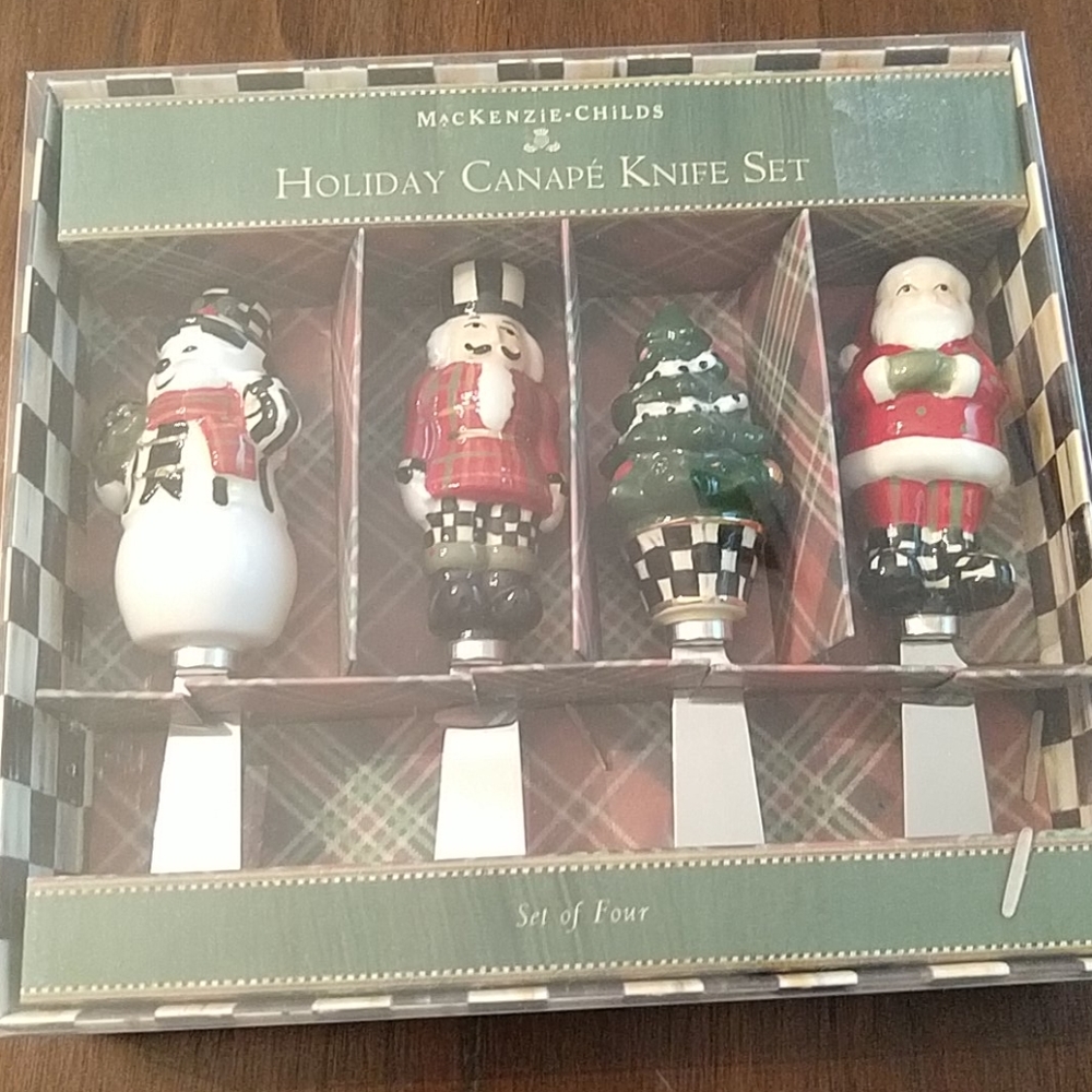 Mackenzie-Childs Holiday Canape Knife Set NIB - Picture 3 of 3